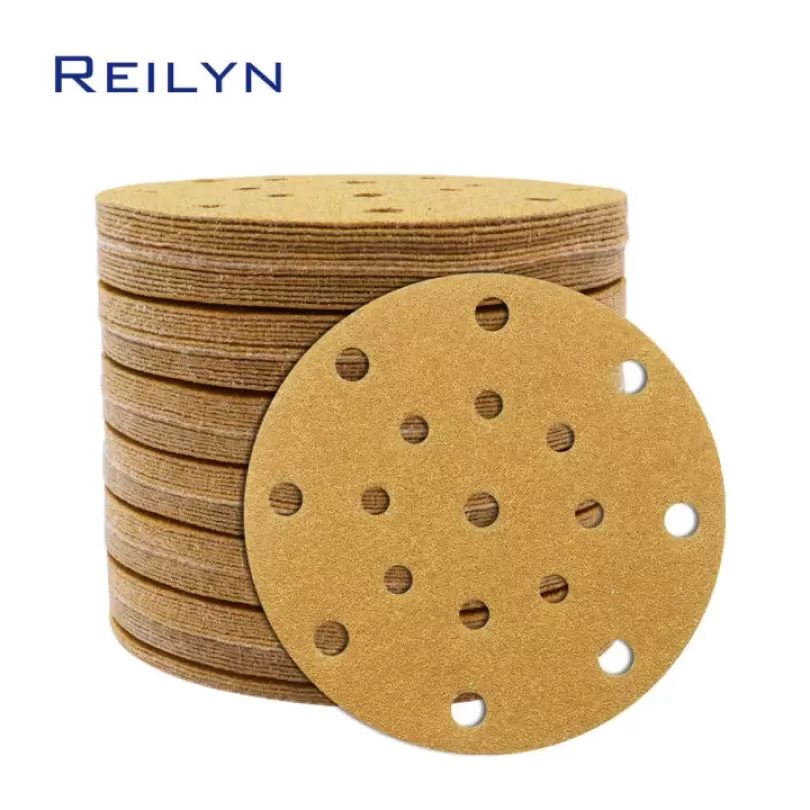 Giấy nhám vàng tròn phi 150 - P320 - 8+6+1 lỗ